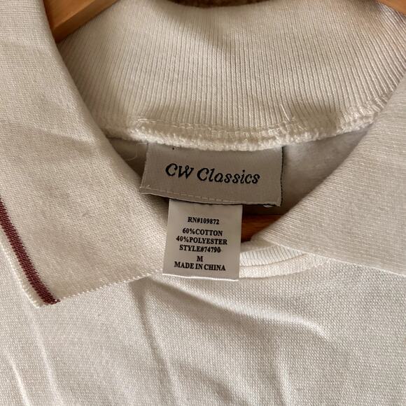 CW Classics Holiday Christmas Coquette Embroidered Pink Collared Sweater Size M - Picture 8 of 12